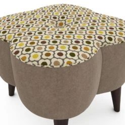 Orla Kiely Daisy Velvet Small Footstool -Home Furnishing Store 1025756 2l 1 1