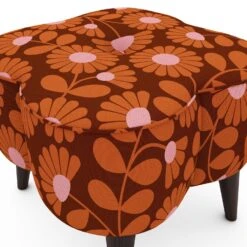 Orla Kiely Daisy Fabric Pattern Small Footstool -Home Furnishing Store 1025757 2l 1