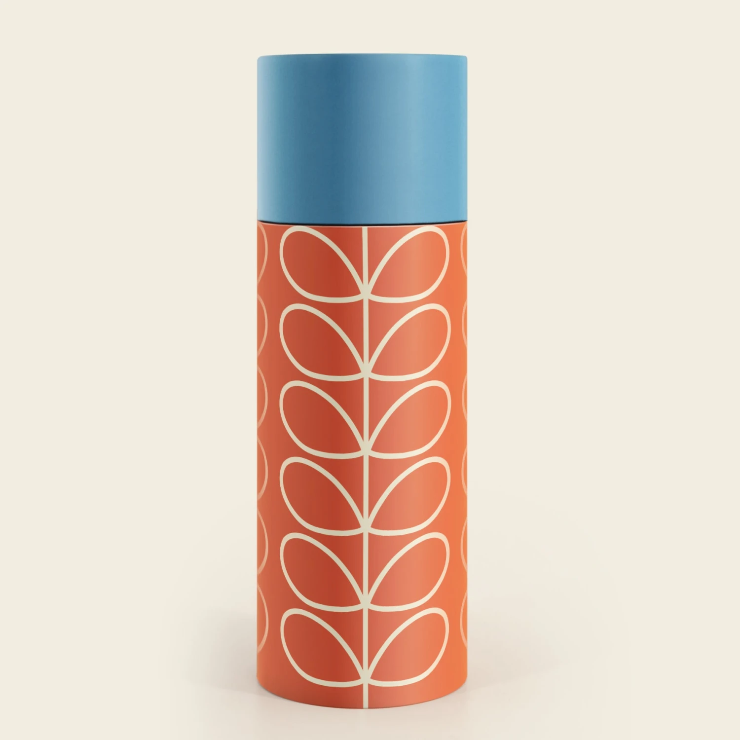 Stainless Steel Water Bottle - Orange Linear Stem 3 Stainless Steel Water Bottle - Orange Linear Stem - Image 3