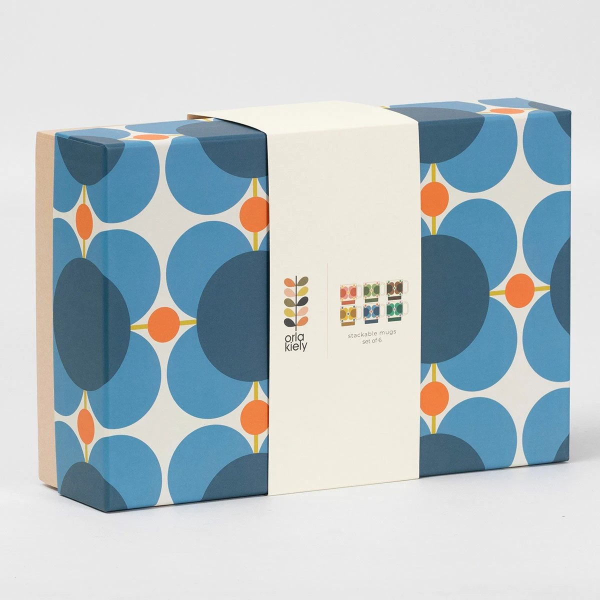 Orla Kiely Atomic Flower Set Of 6 Stacking Mugs 2 Orla Kiely Atomic Flower Set Of 6 Stacking Mugs - Image 2