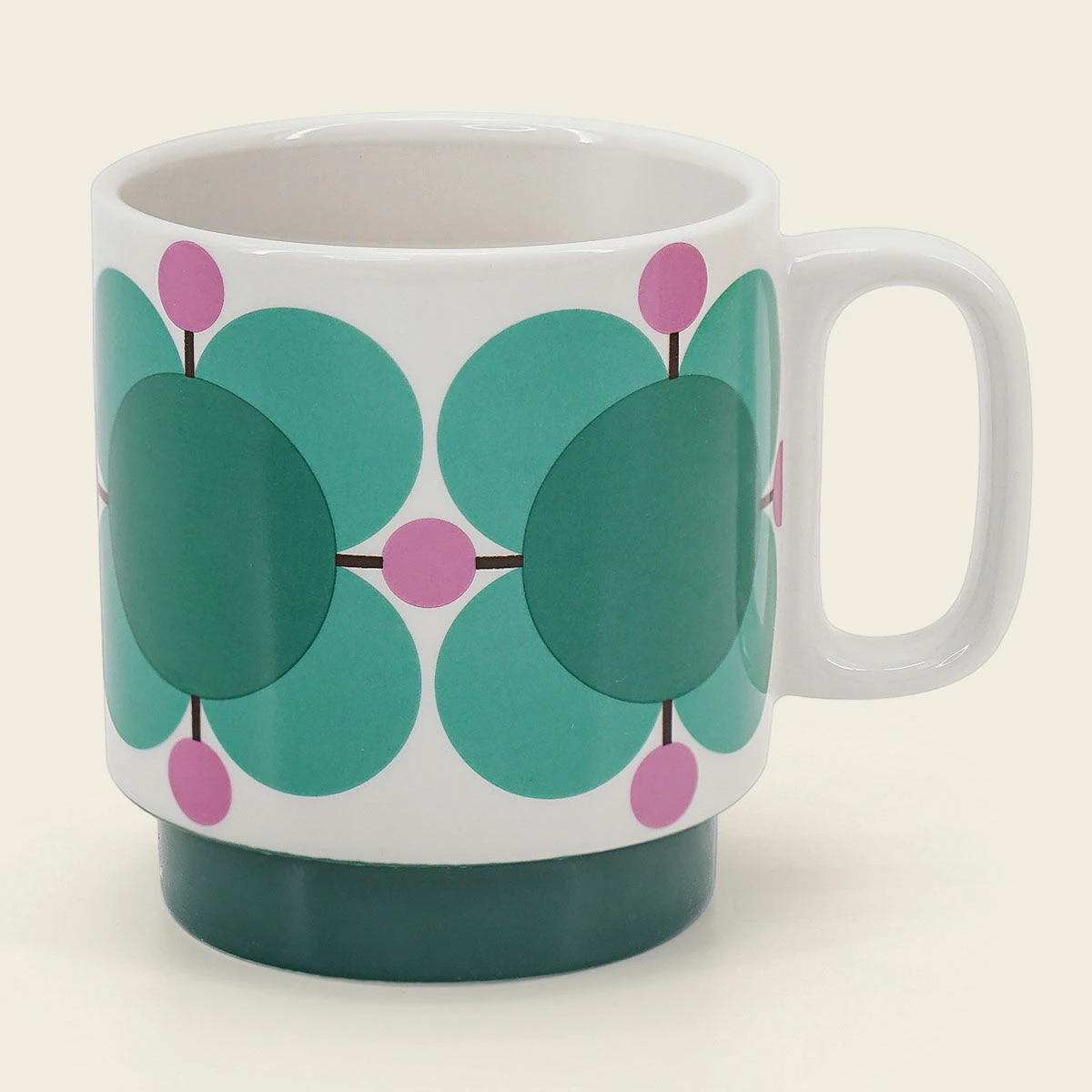 Orla Kiely Atomic Flower Set Of 6 Stacking Mugs 5 Orla Kiely Atomic Flower Set Of 6 Stacking Mugs - Image 5