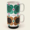Orla Kiely Atomic Flower Jewel/Latte Set Of 2 Mugs