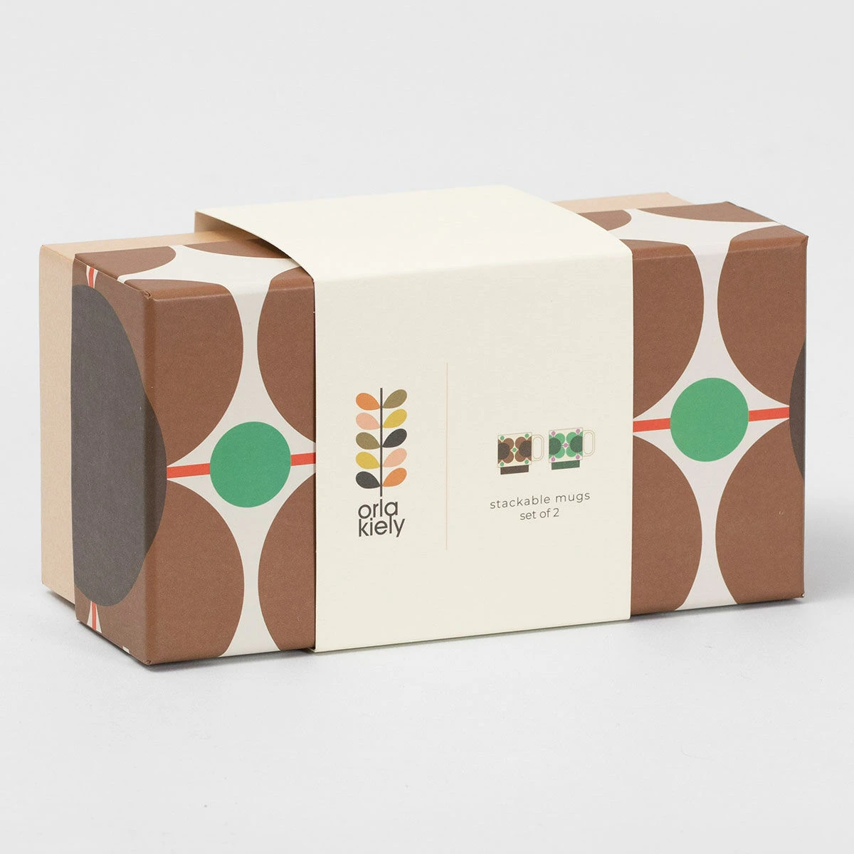 Orla Kiely Atomic Flower Jewel/Latte Set Of 2 Mugs 2 Orla Kiely Atomic Flower Jewel/Latte Set Of 2 Mugs - Image 2