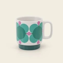 Stackable Large Mug Set Of 6 - Atomic Flower -Home Furnishing Store 149212okset2mugsatomicflowerjewellatte2sideview