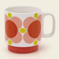 Orla Kiely Atomic Flower Bubblegum/Basil Set Of 2 Mugs -Home Furnishing Store 149236 orla kiely atomic flower bubblegumbasil set of 2 mugs 2 2