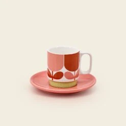 Espresso & Saucer Set - Block Flower -Home Furnishing Store 149281 OK set 2 stacking espresso mugs block flower 2