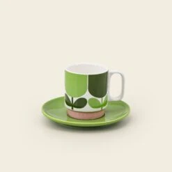 Espresso & Saucer Set - Block Flower -Home Furnishing Store 149281 OK set 2 stacking espresso mugs block flower 3