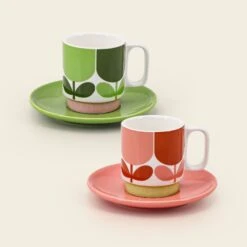 Espresso & Saucer Set - Block Flower -Home Furnishing Store 149281okset2stackingespressomugsblockflower4