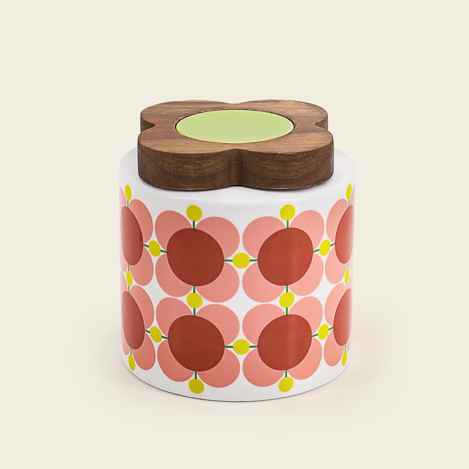 Ceramic Storage Jar - Atomic Flower Bubblegum 1 Ceramic Storage Jar - Atomic Flower Bubblegum
