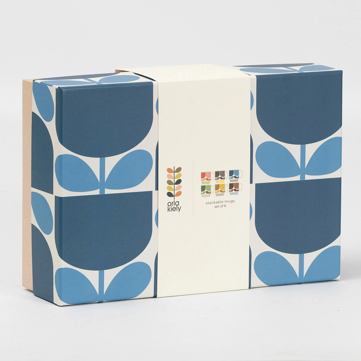 Orla Kiely Block Flower Set Of 6 Stacking Mugs 2 Orla Kiely Block Flower Set Of 6 Stacking Mugs - Image 2