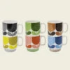 Orla Kiely Block Flower Set Of 6 Stacking Mugs