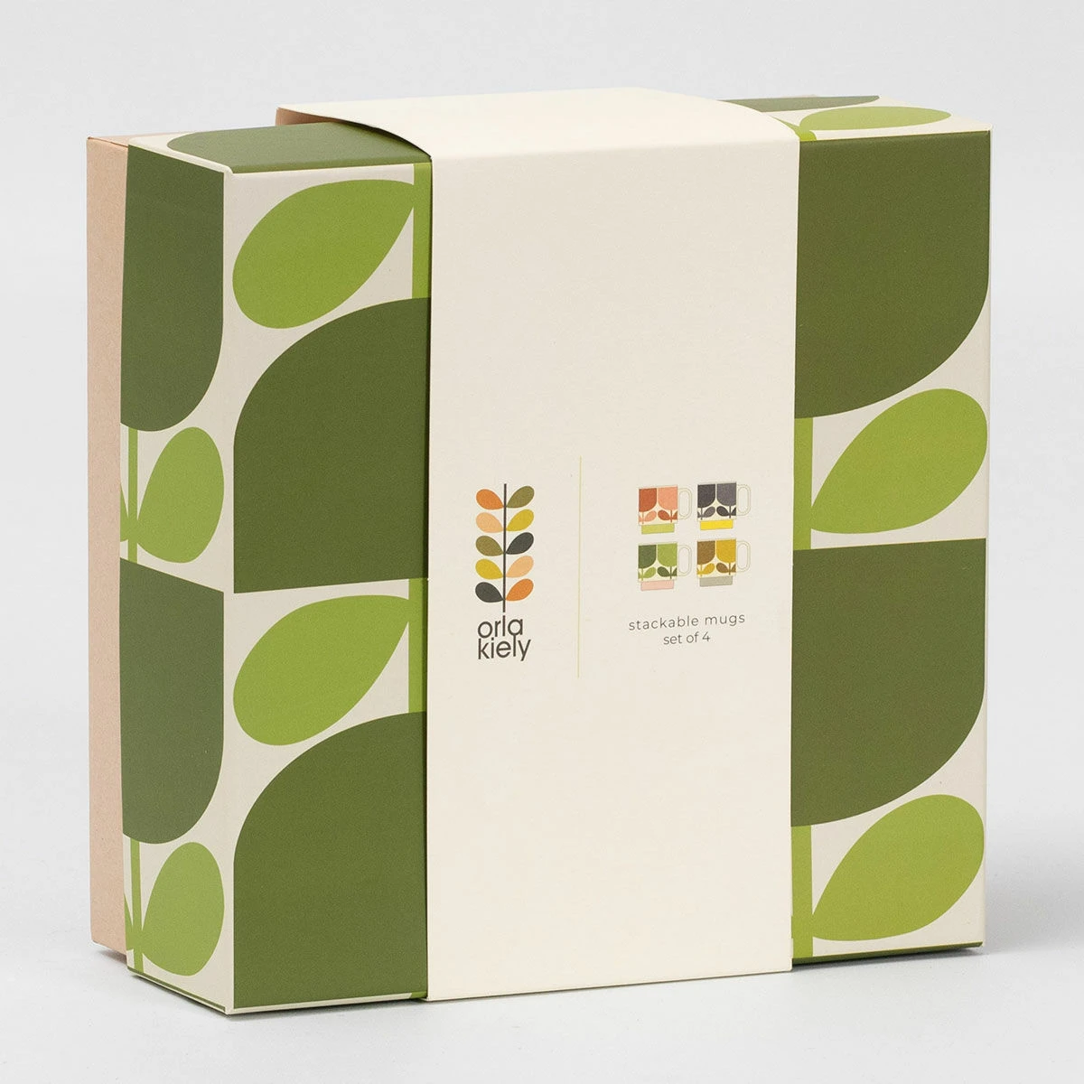 Orla Kiely Block Flower Set Of 4 Stacking Mugs 2 Orla Kiely Block Flower Set Of 4 Stacking Mugs - Image 2
