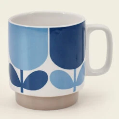 Orla Kiely Block Flower Navy/Bark Set Of 2 Mugs 6 Orla Kiely Block Flower Navy/Bark Set Of 2 Mugs -Home Furnishing Store 149823 orla kiely block flower navybark set of 2 mugs 2 2