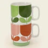 Orla Kiely Flower Tomato/Fern Set Of 2 Mugs