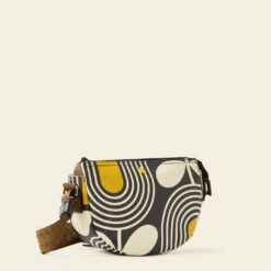 Mini Rounder Crossbody - Giant Striped Tulip Noir -Home Furnishing Store 24SEGST864 0140 RounderCrossbody GiantStripedTulipNoir2