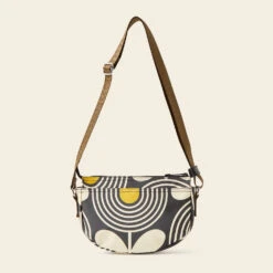 Mini Rounder Crossbody - Giant Striped Tulip Noir -Home Furnishing Store 24SEGST864 0140 RounderCrossbody GiantStripedTulipNoir3