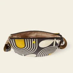 Mini Rounder Crossbody - Giant Striped Tulip Noir -Home Furnishing Store 24SEGST864 0140 RounderCrossbody GiantStripedTulipNoir4