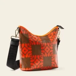 Cross Carry Crossbody - Lattice Flower Tile Conker -Home Furnishing Store 24SELFT744 2340CrossCarryCrossbody LatticeFlowerTileConker2