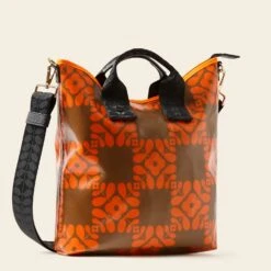 Carry Grab Bucket Bag - Lattice Flower Tile Conker -Home Furnishing Store 24SELFT832 2340CarryGrabBucketBag LatticeFlowerTileConker2