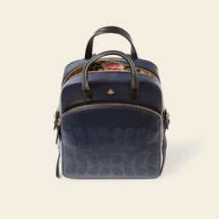 Emilia Petite Backpack - Navy Punched Flower -Home Furnishing Store 24SELLE846 4110 EmiliaPetiteBackpack NavyPunchedFlower4