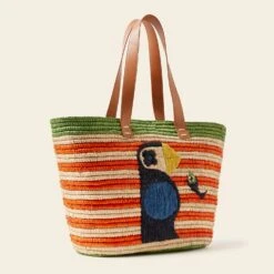 Monday Basket Bag - Puffin Orange Stripe -Home Furnishing Store 24SERAF885 8000 MondayTote PuffinOrangeStripe2