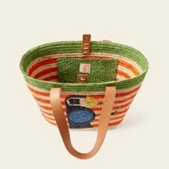 Monday Basket Bag - Puffin Orange Stripe -Home Furnishing Store 24SERAF885 8000 MondayTote PuffinOrangeStripe4