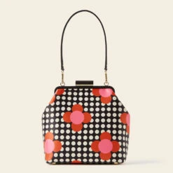 Jenny D Handbag - Fuchsia Flower Polka Dot -Home Furnishing Store 24SESAT842 6710 JennyD HHandbag FuchsiaFlowerPolkaDot3