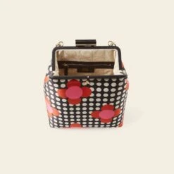 Jenny D Handbag - Fuchsia Flower Polka Dot -Home Furnishing Store 24SESAT842 6710 JennyD HHandbag FuchsiaFlowerPolkaDot4