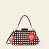 Jenny D Clutch - Fuchsia Flower Polka Dot