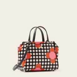 Concertina Crossbody Tote - Fuchsia Flower Polka Dot -Home Furnishing Store 24SESAT860 6710 ConcertinaCrossbodyTote FuchsiaFlowerPolkaDot2