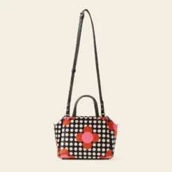 Concertina Crossbody Tote - Fuchsia Flower Polka Dot -Home Furnishing Store 24SESAT860 6710 ConcertinaCrossbodyTote FuchsiaFlowerPolkaDot3