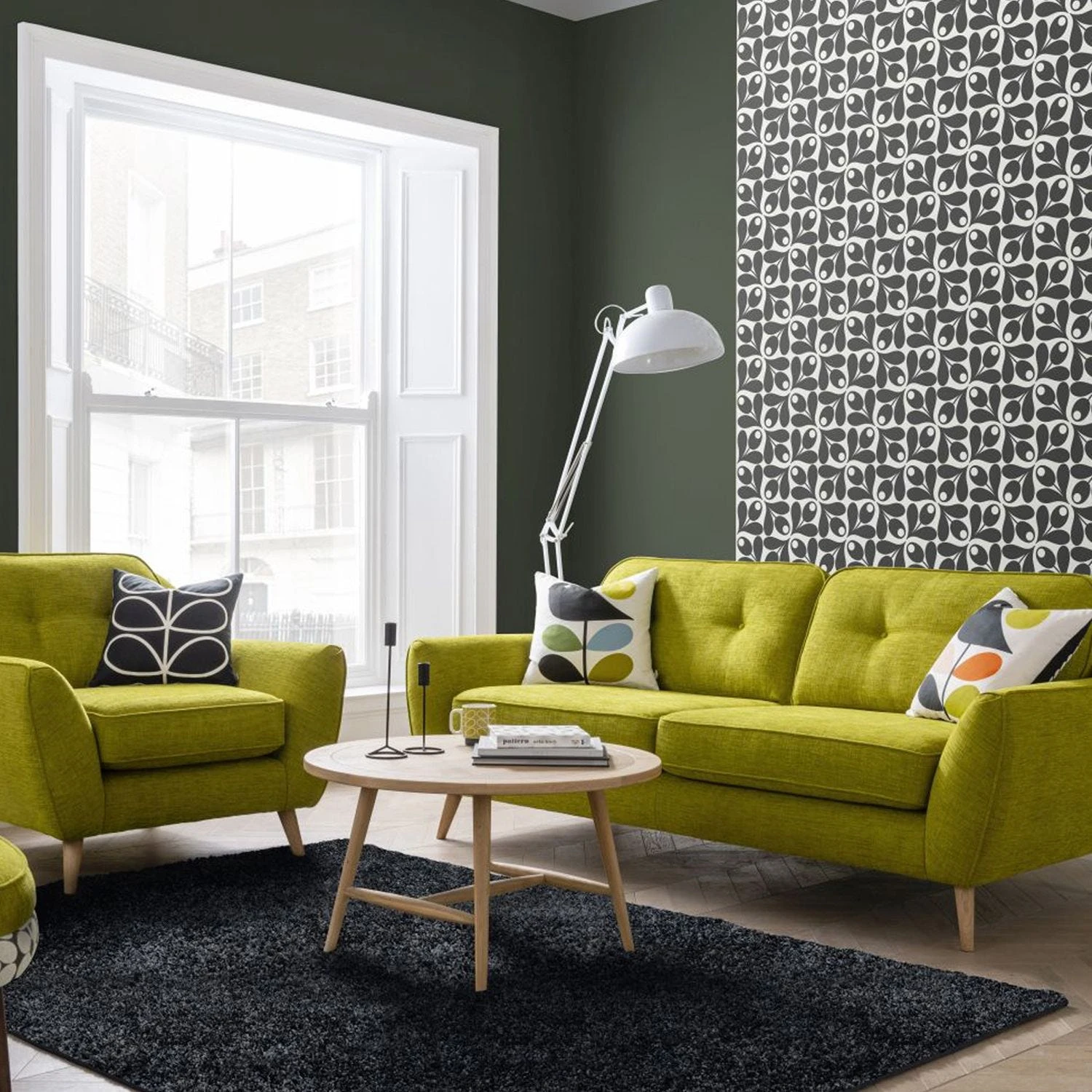 Orla Kiely Laurel Small Fabric Sofa 2 Orla Kiely Laurel Small Fabric Sofa - Image 2