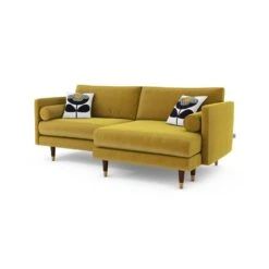 Orla Kiely Mimosa Left Hand Facing Large Velvet Chaise Sofa -Home Furnishing Store 947760 l 1 1