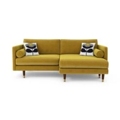 Orla Kiely Mimosa Left Hand Facing Large Velvet Chaise Sofa -Home Furnishing Store 947760 l 99 1