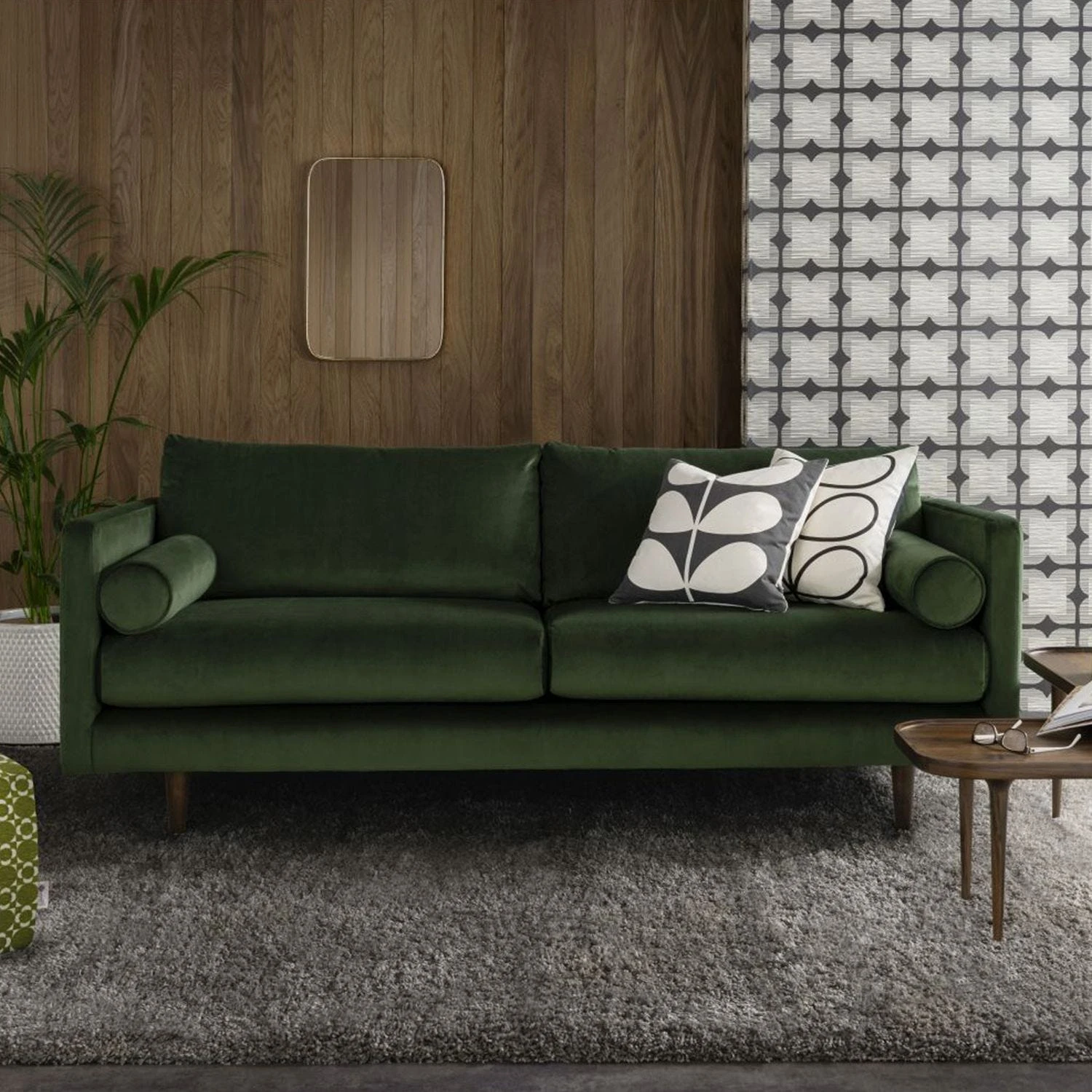 Orla Kiely Mimosa Small Velvet Sofa 1 Orla Kiely Mimosa Small Velvet Sofa