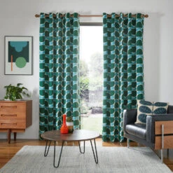 Block Stem Lined Eyelet Curtains Jade -Home Furnishing Store BlockStemJade Maincopy