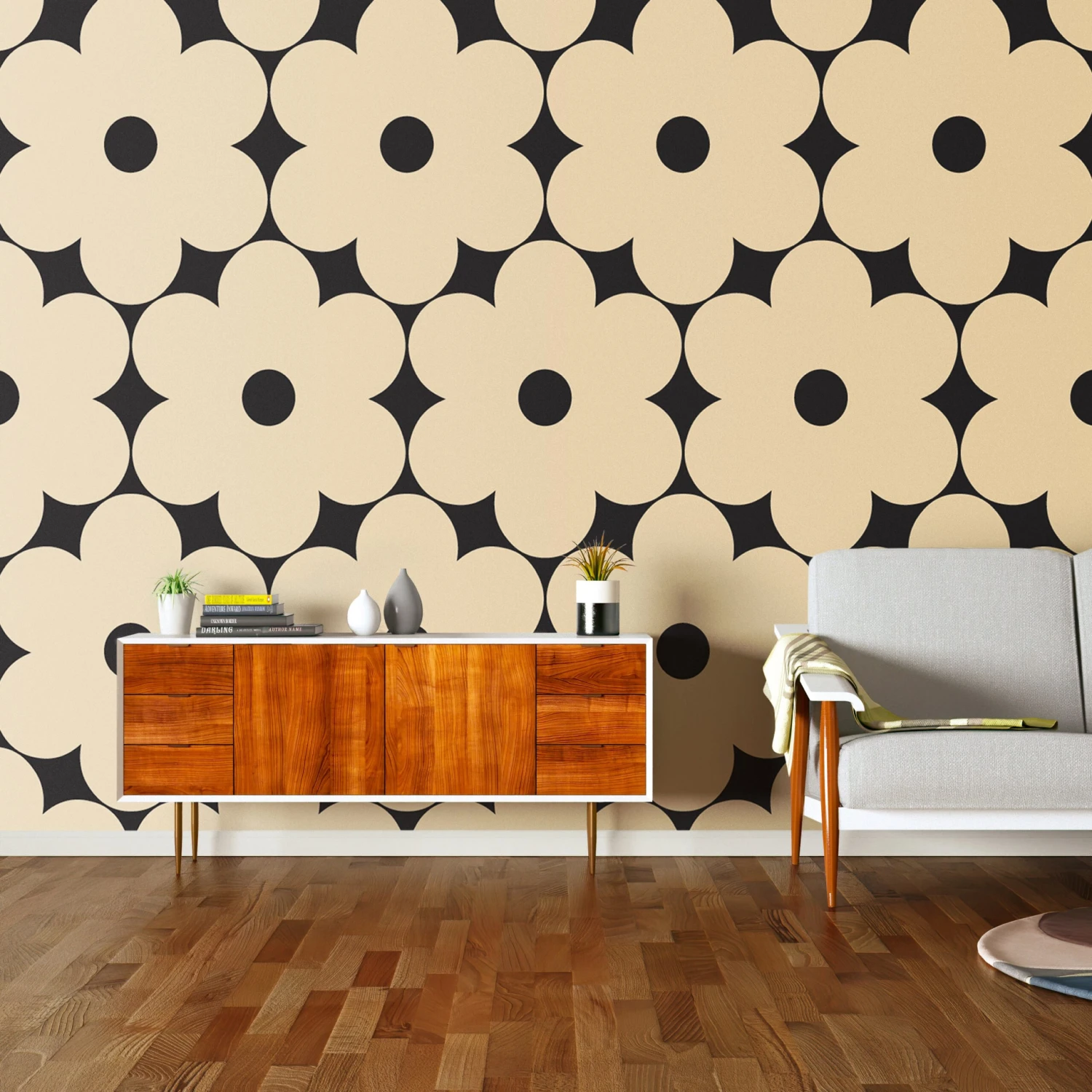 Flower Power Wallpaper - 70cm X 10m 1 Flower Power Wallpaper - 70cm X 10m