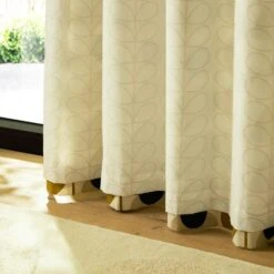 Stem Bloom Lined Eyelet Curtains Antique Gold -Home Furnishing Store StemBloomAntiqueGoldLining