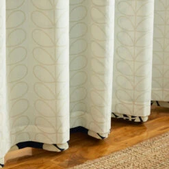 Sycamore Stripe Lined Eyelet Curtains Space Blue -Home Furnishing Store SycamoreStripeCurtainLining