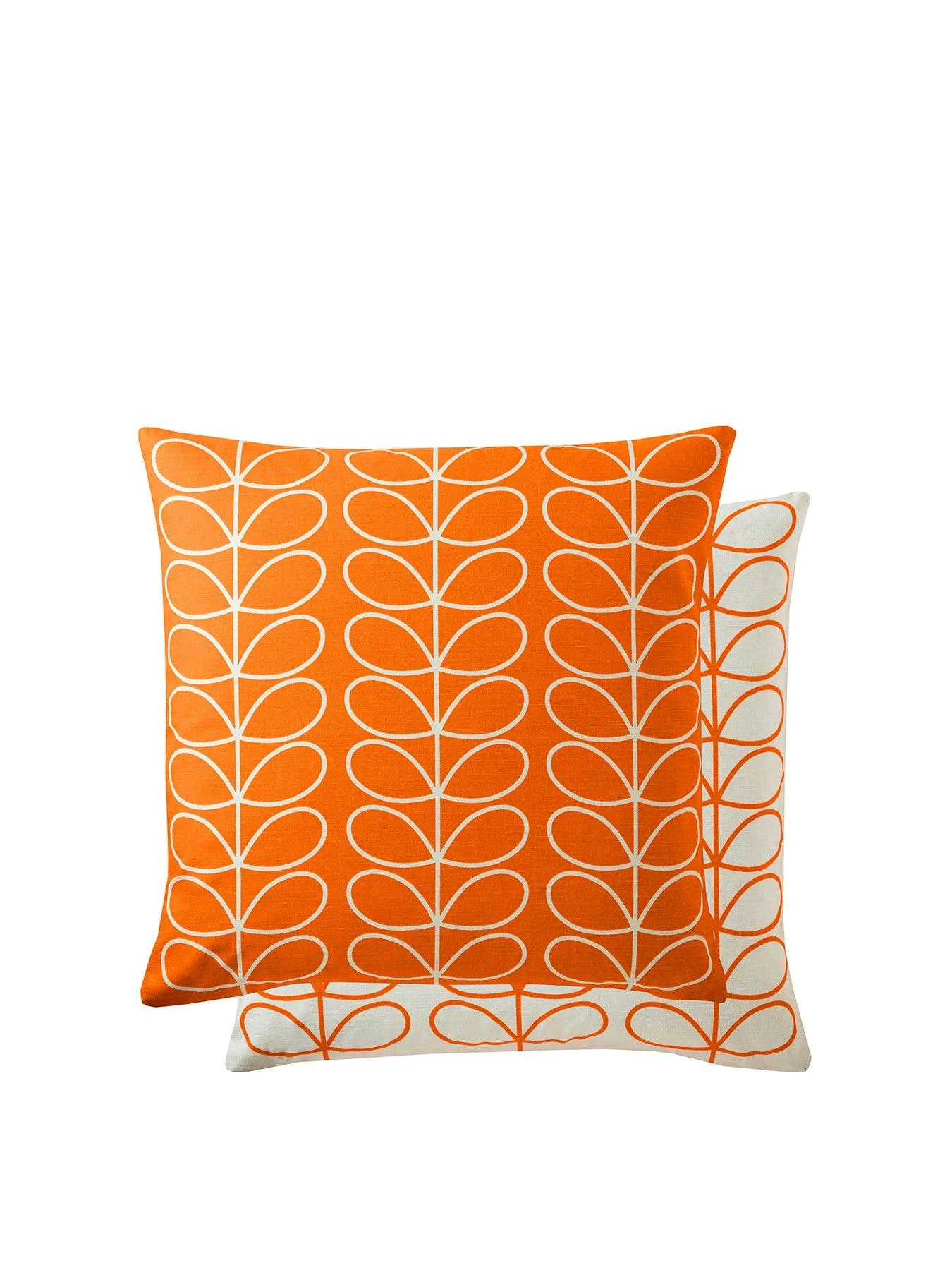 Orla Kiely Small Linear Stem Cushion - Persimmon 1 Orla Kiely Small Linear Stem Cushion - Persimmon