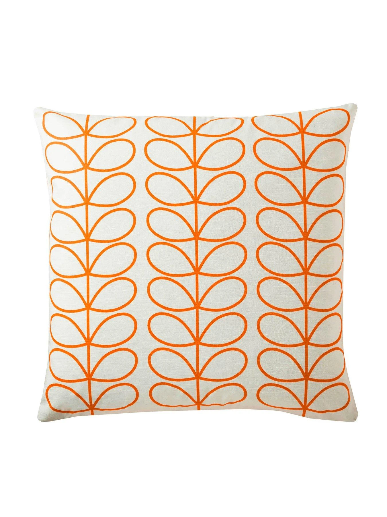 Orla Kiely Small Linear Stem Cushion - Persimmon 2 Orla Kiely Small Linear Stem Cushion - Persimmon - Image 2