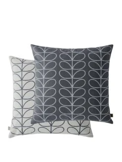 Orla Kiely Small Linear Stem Cushion - Cool Grey