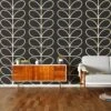 Giant Linear Stem Charcoal Wallpaper - 52cm X 10m