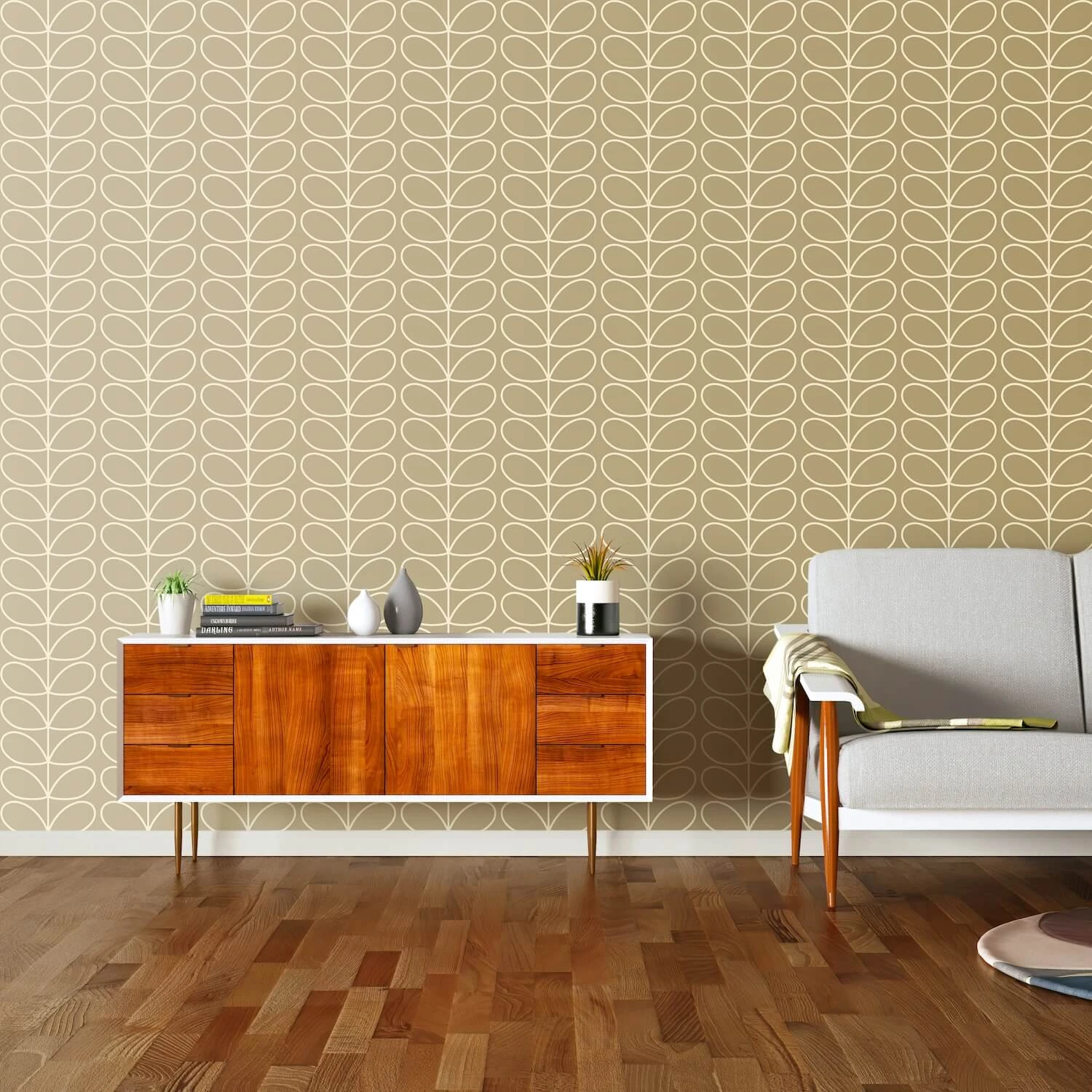 Linear Stem Stone Wallpaper - 52cm X 10m 1 Linear Stem Stone Wallpaper - 52cm X 10m