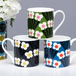 Orla Kiely Green Bunch Of Stems Large Mug -Home Furnishing Store mclaggan orla kiely bunch of stems large mugs range lifestyle 2