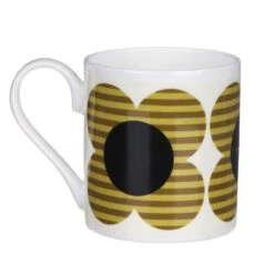 Orla Kiely Yellow Striped Flower Standard Mug -Home Furnishing Store mclaggan smith orla kiely msok190 yellow striped flower mug 03b copy 3