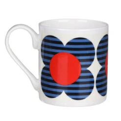 Orla Kiely Blue Striped Flower Standard Mug -Home Furnishing Store mclaggan smith orla kiely msok191 blue striped flower mug 03 copy 3