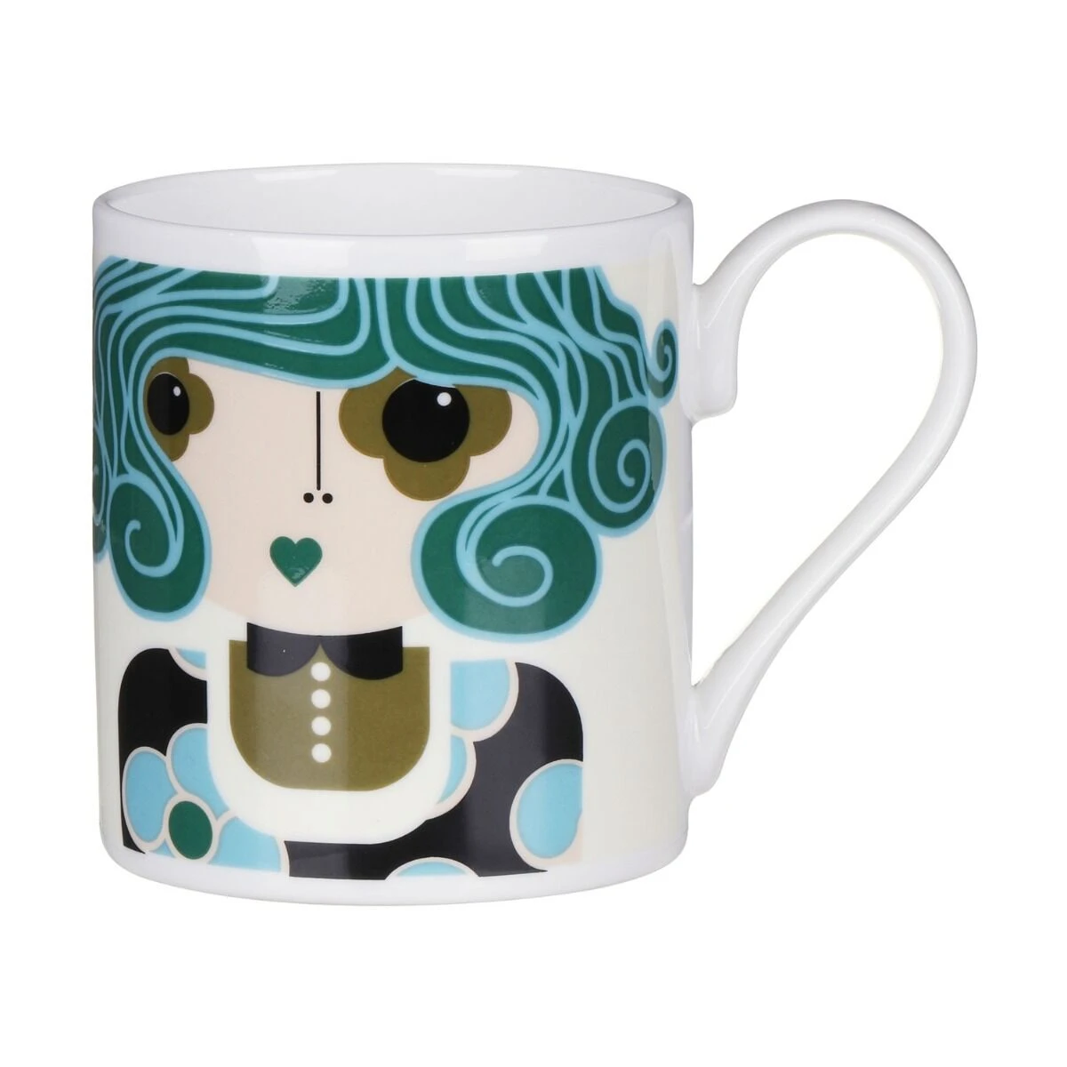 Orla Kiely Dee Dee Teal Standard Mug 1 Orla Kiely Dee Dee Teal Standard Mug