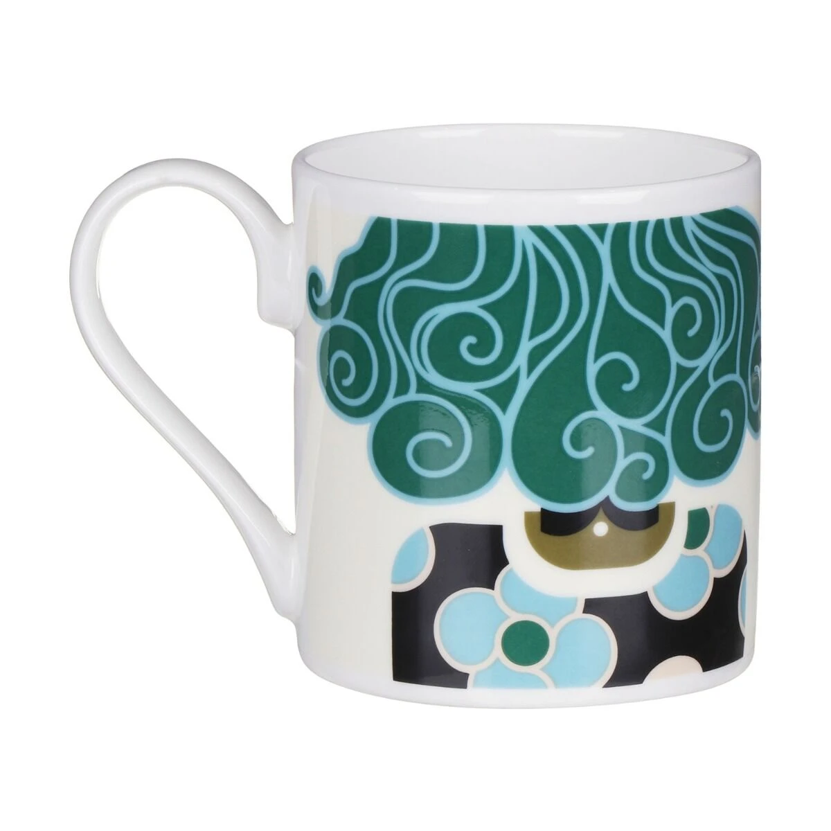 Orla Kiely Dee Dee Teal Standard Mug 3 Orla Kiely Dee Dee Teal Standard Mug - Image 3