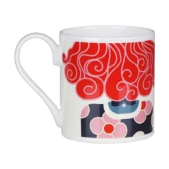 Orla Kiely Dee Dee Red Standard Mug 5 Orla Kiely Dee Dee Red Standard Mug -Home Furnishing Store mclaggan smith orla kiely msook171 dee dee red standard mug 03
